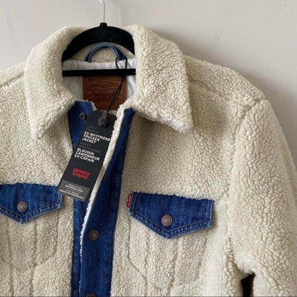 Nwt-Levi’s Ex Boyfriend Sherpa Trucker Jacket - Picture 6 of 14